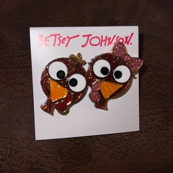 Betsey Johnson Thanksgiving Day Turkey Earrings